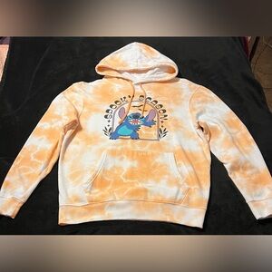 Disney Stitch Orange Tie-Dye Halloween Hoodie Unisex Med-Large
